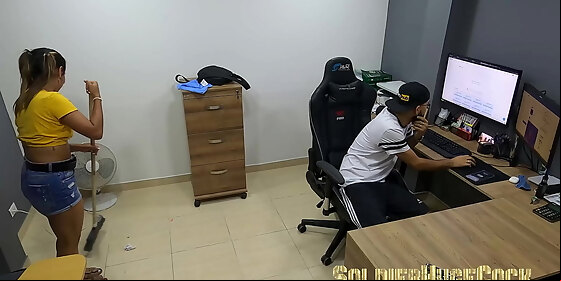 i have a friend helping me clean my office but she wants to charge me with sex and starts seducing me gaby jimenez